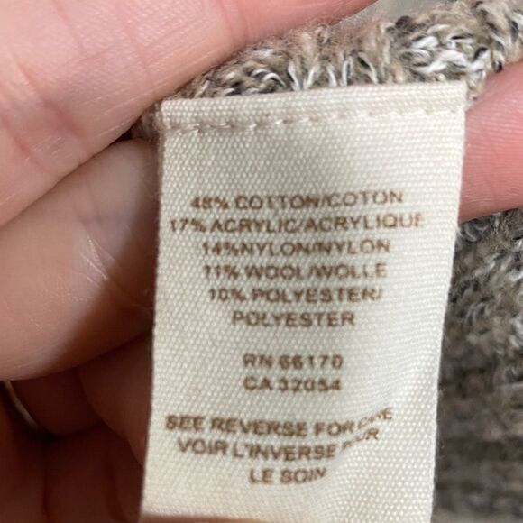 Free People Boho Ribbed Wool Blend Open Front Cardigan Sweater Knit - Picture 10 of 12